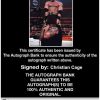 Christian Cage authentic signed WWE wrestling 8x10 photo W/Cert Autographed (07 Certificate of Authenticity from The Autograph Bank