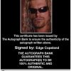 Edge Copeland authentic signed WWE wrestling 8x10 photo W/Cert Autographed (01 Certificate of Authenticity from The Autograph Bank