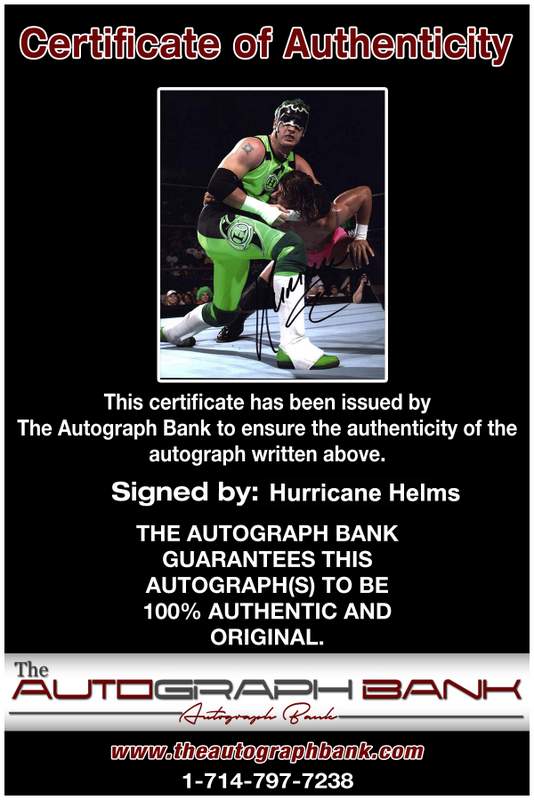 Hurricane Helms authentic signed WWE wrestling 8x10 photo W/Cert Autographed 05 Certificate of Authenticity from The Autograph Bank