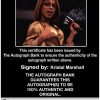 Kristal Marshall authentic signed WWE wrestling 8x10 photo W/Cert Autographed 09 Certificate of Authenticity from The Autograph Bank