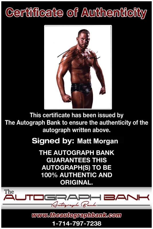Matt Morgan authentic signed WWE wrestling 8x10 photo W/Cert Autographed 02 Certificate of Authenticity from The Autograph Bank