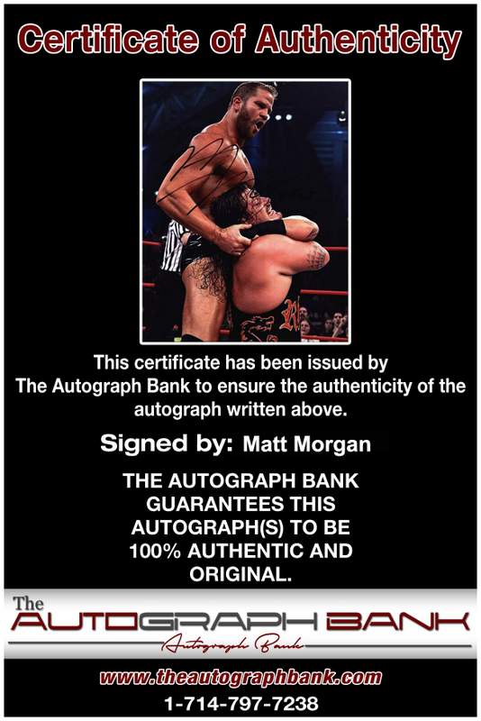Matt Morgan authentic signed WWE wrestling 8x10 photo W/Cert Autographed 05 Certificate of Authenticity from The Autograph Bank