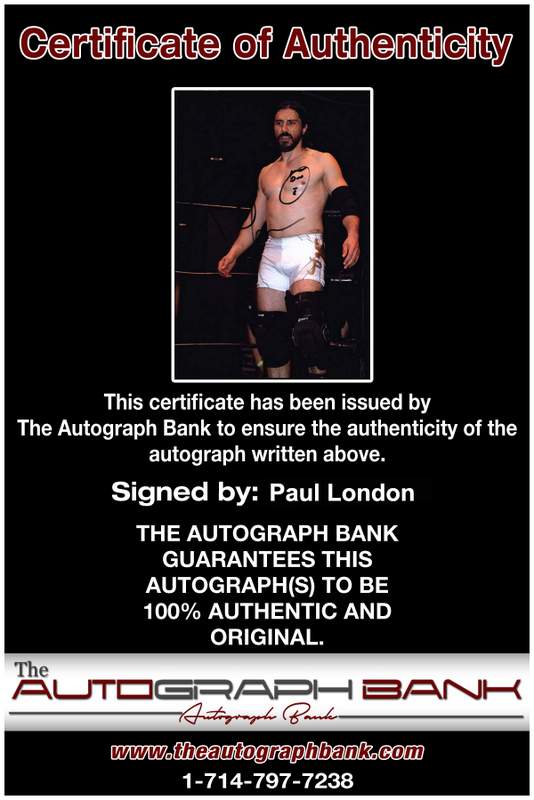 Paul London authentic signed WWE wrestling 8x10 photo W/Cert Autographed 01 Certificate of Authenticity from The Autograph Bank