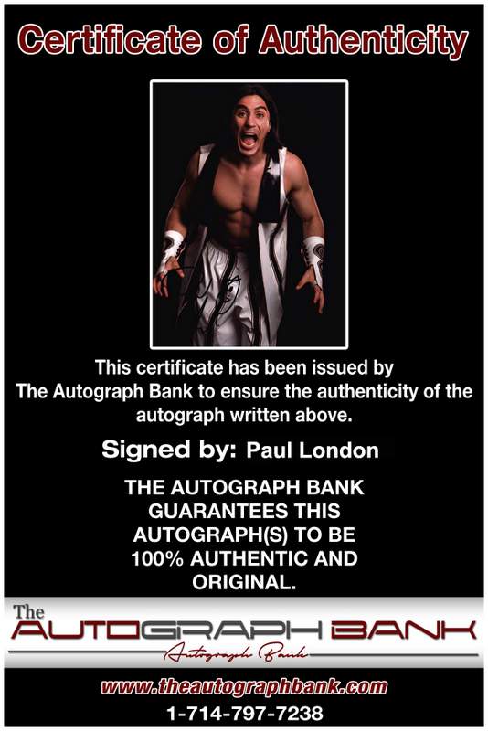 Paul London authentic signed WWE wrestling 8x10 photo W/Cert Autographed 08 Certificate of Authenticity from The Autograph Bank