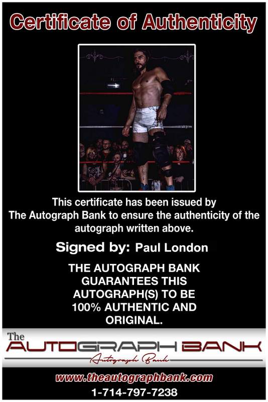 Paul London authentic signed WWE wrestling 8x10 photo W/Cert Autographed 09 Certificate of Authenticity from The Autograph Bank