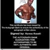 Romeo Roselli authentic signed WWE wrestling 8x10 photo W/Cert Autographed 01 Certificate of Authenticity from The Autograph Bank