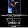 Super Crazy authentic signed WWE wrestling 8x10 photo W/Cert Autographed 03 Certificate of Authenticity from The Autograph Bank