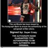 Super Crazy authentic signed WWE wrestling 8x10 photo W/Cert Autographed 15 Certificate of Authenticity from The Autograph Bank