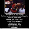 Super Crazy authentic signed WWE wrestling 8x10 photo W/Cert Autographed 17 Certificate of Authenticity from The Autograph Bank