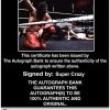 Super Crazy authentic signed WWE wrestling 8x10 photo W/Cert Autographed 24 Certificate of Authenticity from The Autograph Bank