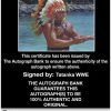 Tatanka authentic signed WWE wrestling 8x10 photo W/Cert Autographed 21 Certificate of Authenticity from The Autograph Bank