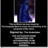 The Undertaker authentic signed WWE wrestling 8x10 photo W/Cert Autographed 01 Certificate of Authenticity from The Autograph Bank