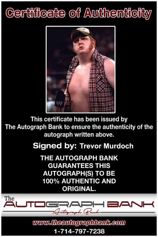 Trevor Murdoch authentic signed WWE wrestling 8x10 photo W/Cert Autographed 01 Certificate of Authenticity from The Autograph Bank
