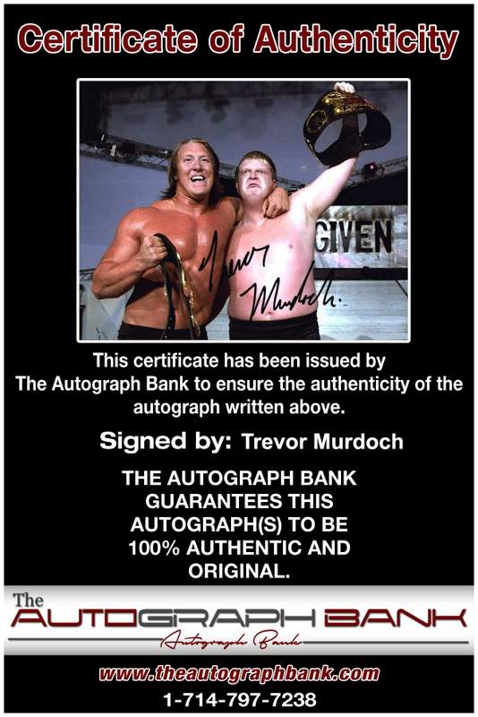 Trevor Murdoch authentic signed WWE wrestling 8x10 photo W/Cert Autographed 02 Certificate of Authenticity from The Autograph Bank
