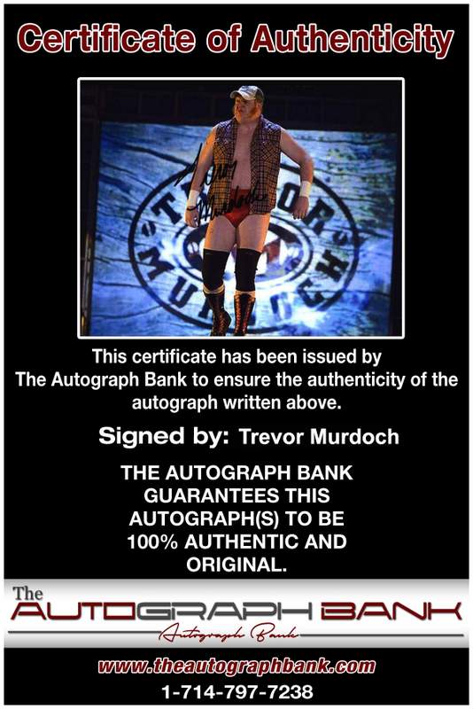 Trevor Murdoch authentic signed WWE wrestling 8x10 photo W/Cert Autographed 04 Certificate of Authenticity from The Autograph Bank