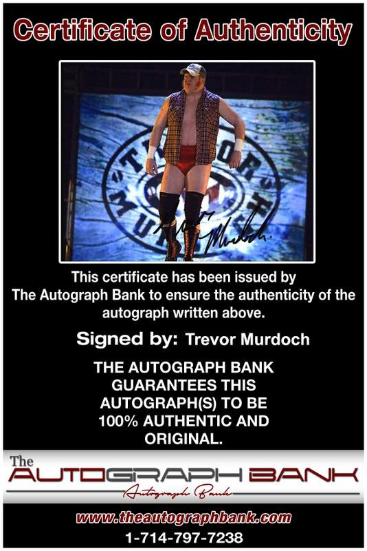 Trevor Murdoch authentic signed WWE wrestling 8x10 photo W/Cert Autographed 06 Certificate of Authenticity from The Autograph Bank