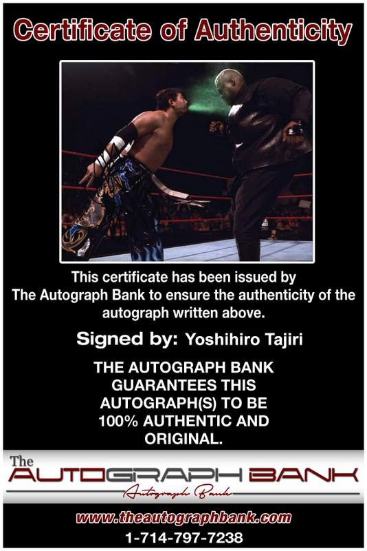 Yoshihiro Tajiri authentic signed WWE wrestling 8x10 photo W/Cert Autographed 07 Certificate of Authenticity from The Autograph Bank