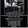 Aaron Abrams Certificate of Authenticity from The Autograph Bank