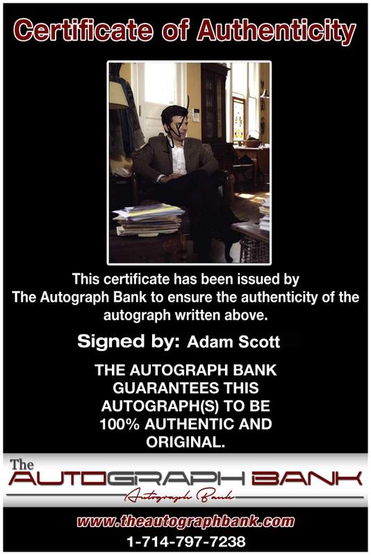 Adam Scott Certificate of Authenticity from The Autograph Bank
