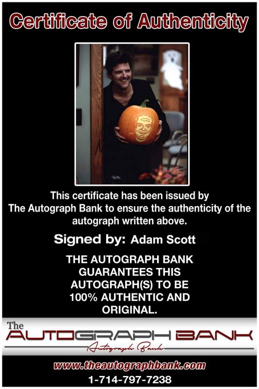 Adam Scott Certificate of Authenticity from The Autograph Bank