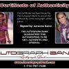 Adrienne Bailon Certificate of Authenticity from The Autograph Bank