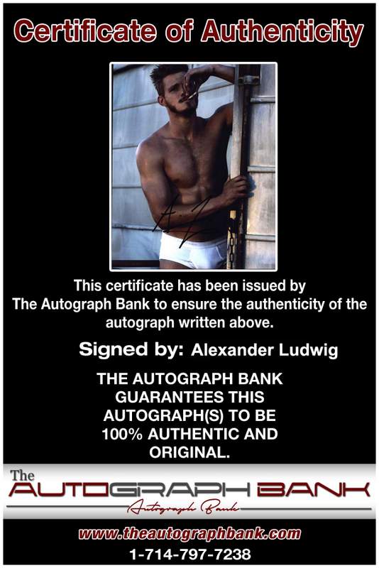 Alexander Ludwig Certificate of Authenticity from The Autograph Bank