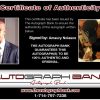 Amaury Nolasco Certificate of Authenticity from The Autograph Bank