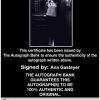 Ana Gasteyer Certificate of Authenticity from The Autograph Bank