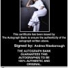 Andrea Riseborough Certificate of Authenticity from The Autograph Bank