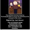 April Stewart Certificate of Authenticity from The Autograph Bank