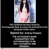 Aubrey Peeples Certificate of Authenticity from The Autograph Bank
