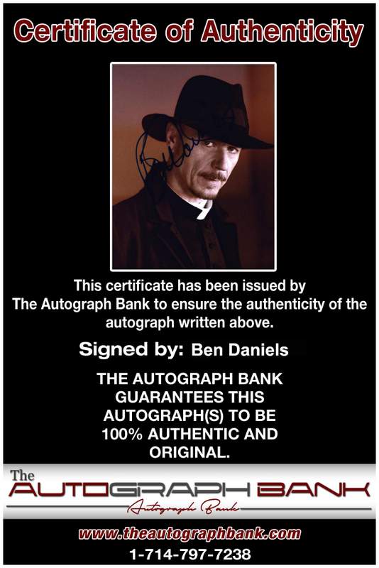 Ben Daniels Certificate of Authenticity from The Autograph Bank
