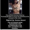Booboo Stewart Certificate of Authenticity from The Autograph Bank