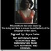 Bryce Dallas Certificate of Authenticity from The Autograph Bank