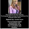 Candis Cayne Certificate of Authenticity from The Autograph Bank