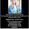 Candis Cayne Certificate of Authenticity from The Autograph Bank
