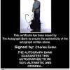 Charles Esten Certificate of Authenticity from The Autograph Bank