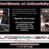 Chris Cooper Certificate of Authenticity from The Autograph Bank