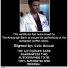 Colin Donnell Certificate of Authenticity from The Autograph Bank