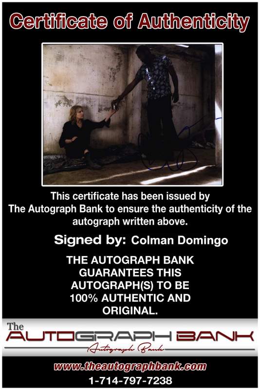 Colman Domingo Certificate of Authenticity from The Autograph Bank