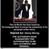 Danny Strong Certificate of Authenticity from The Autograph Bank