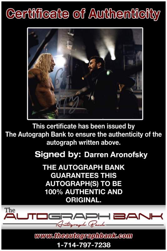 Darren Aronofsky Certificate of Authenticity from The Autograph Bank