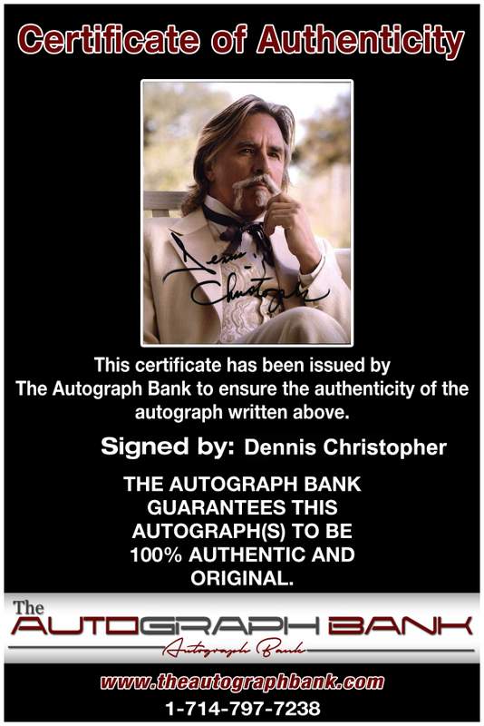 Dennis Christopher Certificate of Authenticity from The Autograph Bank