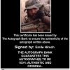 Emile Hirsch Certificate of Authenticity from The Autograph Bank