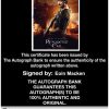 Eoin Macken Certificate of Authenticity from The Autograph Bank