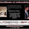 Eric Balfour Certificate of Authenticity from The Autograph Bank