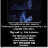 Erik Palladino Certificate of Authenticity from The Autograph Bank