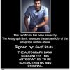 Geoff Stults Certificate of Authenticity from The Autograph Bank