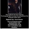 Grant Bowler Certificate of Authenticity from The Autograph Bank