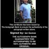 Ian Gomez Certificate of Authenticity from The Autograph Bank